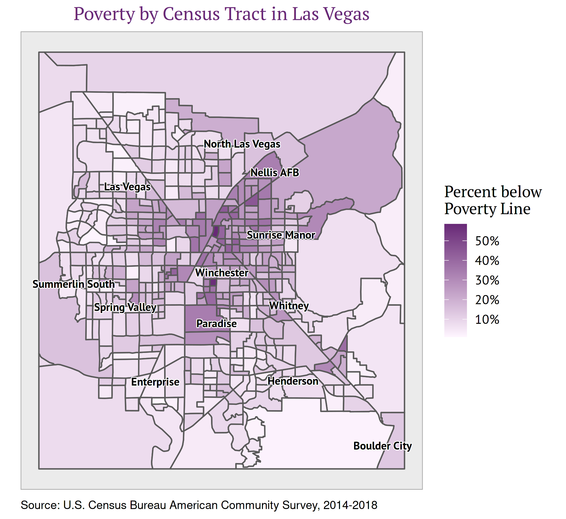 Figure 5: Poverty by Census Tract in Las Vegas, Nevada